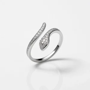 انگشتر نقره فری سایز زنانه مدل ماری نگین‌دار