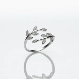 انگشتر نقره فری سایز مدل برگ