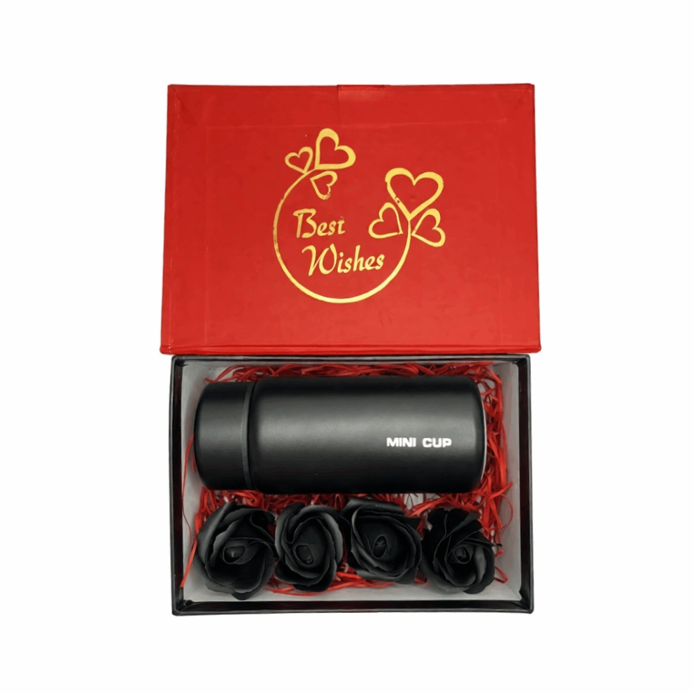 باکس هدیه تراول ماگ و گل رز مشکی باکس هدیه تراول ماگ و گل رز مشکی