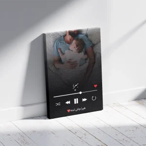 تابلو سفارشی عکس نوزاد و والدین قاب شاسی / هدیه یادگار
