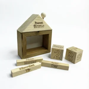 تقویم چوبی رومیزی طرح خانه