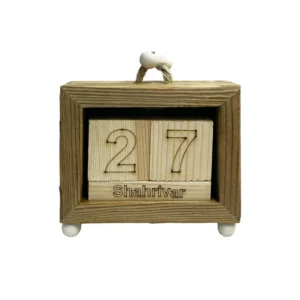 تقویم چوبی مکعبی رومیزی