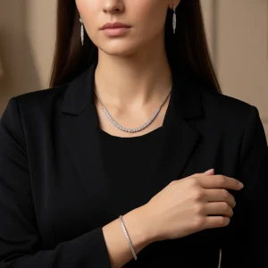 سرویس نقره زنانه مدل تنیسی سه تکه - Image 2