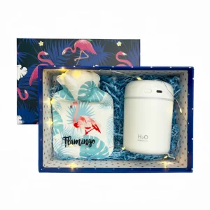 پک هدیه‌ی آرامش شامل دستگاه بخور و کیسه آب گرم طرح فلامینگو