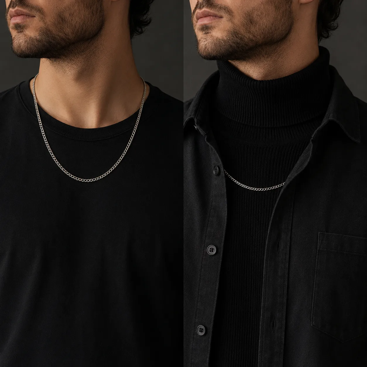 زنجیر مردانه روی لباس یا زیر لباس؟